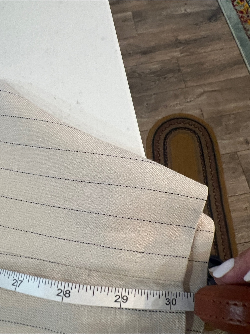 Banana Republic Cream Pinstripe Wide-Leg Pants - Picture 5 of 5